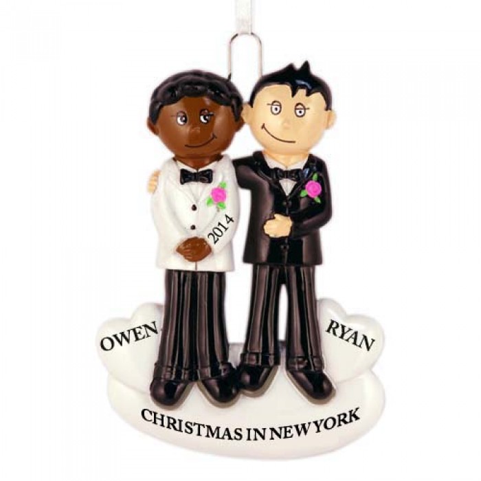 Gay Couple Personalized Christmas Ornament Christmas And City