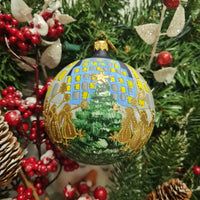 ROCKEFELLER TREE WITH ANGELS HALF GLASS BALL
