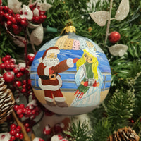 FERRY RIDE WITH SANTA & LADY LIBERTY GLASS BALL