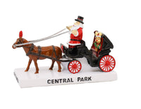3D CENTRAL PARK CARRIAGE ORNAMENT W/ WHITE HORSE