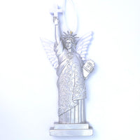 7" LADY LIBERTY SILVER ANGEL ORNAMENT