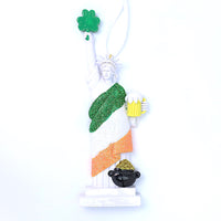 7" LADY LIBERTY ST PATRICKS DAY ORNAMENT