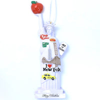 7" LADY LIBERTY BIG APPLE ORNAMENT