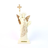 12" GOLD ANGEL LADY LIBERTY STATUE
