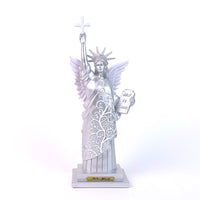 9" SILVER ANGEL LADY LIBERTY STATUE