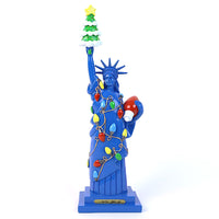 9" BLUE CHRISTMAS LIGHTS LADY LIBERTY STATUE