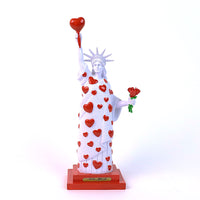 9" RED HEART LADY LIBERTY STATUE