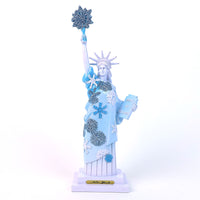9" BLUE SNOWFLAKE LADY LIBERTY STATUE