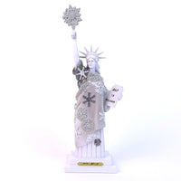 9" WHITE SNOWFLAKE LADY LIBERTY STATUE