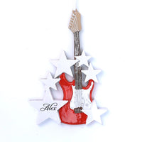 RED ELECTRIC GUITAR ORNAMENT