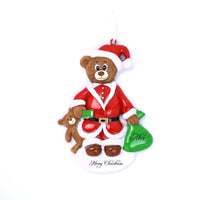 RED SANTA BEAR KID ORNAMENT