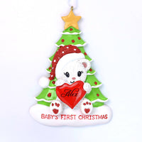 TEDDY BEAR KID WITH TREE ORNAMENT