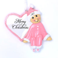 BABY GIRL HEART ORNAMENT