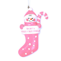 PINK SNOWBABY STOCKING ORNAMENT