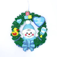 BLUE SNOWBABY WREATH ORNAMENT