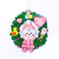 PINK SNOWBABY WREATH ORNAMENT
