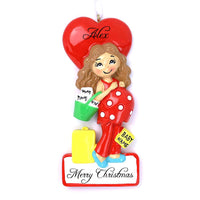 RED MOMMY TO BE ORNAMENT