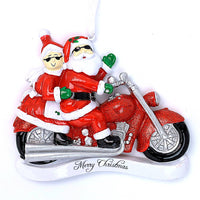 MOTORCYCLE LOVER SANTA COUPLE ORNAMENT