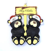 BLACK BEAR COUPLE ORNAMENT