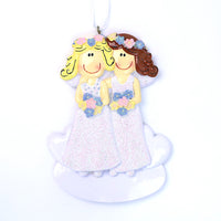 LESBIAN WEDDING ORNAMENT - BLONDE & BRUNETTE