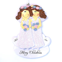 LESBIAN WEDDING ORNAMENT - BRUNETTE
