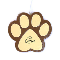 BROWN HEART PAW ORNAMENT