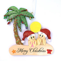 CHRISTMAS BEACH FAMILY ORNAMENT - 2