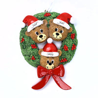 BEAR WREATH FAMILY ORNAMENT - 3