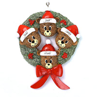 BEAR WREATH FAMILY ORNAMENT - 4