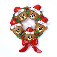 BEAR WREATH FAMILY ORNAMENT - 5