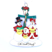 SNOWMAN CAROLER FAMILY ORNAMENT -3