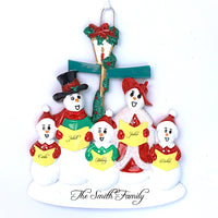 SNOWMAN CAROLER FAMILY ORNAMENT - 5
