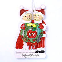 NY WREATH COUPLE ORNAMENT