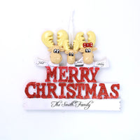 REINDEER HEART FAMILY ORNAMENT - 3