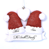SANTA HAT PAIR ORNAMENT