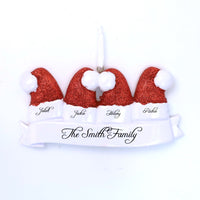 SANTA HAT FAMILY ORNAMENT - 4
