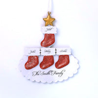 STOCKING TREE FAMILY ORNAMENT - 4