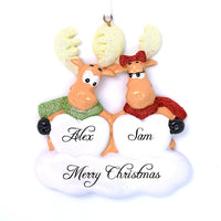 SWEET MOOSE COUPLE ORNAMENT