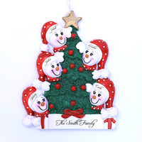 CHRISTMAS TREE SNOWMAN FAMILY ORNAMENT - 5
