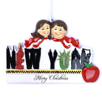 NEW YORK WORD COUPLE ORNAMENT