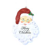 SANTA FACE WITH CURLY BEARD ORNAMENT