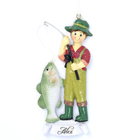 WADER FISHERMAN ORNAMENT
