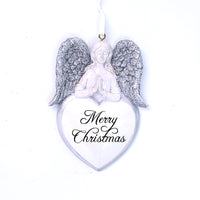 SILVER ANGEL HEART ORNAMENT
