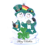 IRISH SNOWMAN COUPLE ORNAMENT