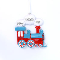 BLUE CHOO CHOO TRAIN ORNAMENT