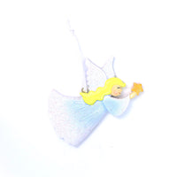 BLONDE FLYING ANGEL ORNAMENT