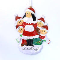 SINGLE MOM ORNAMENT W/ 4 CHILDREN