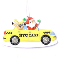 SANTA & REINDEER TAXI ORNAMENT