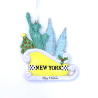 YELLOW TAXI SLEIGH ORNAMENT