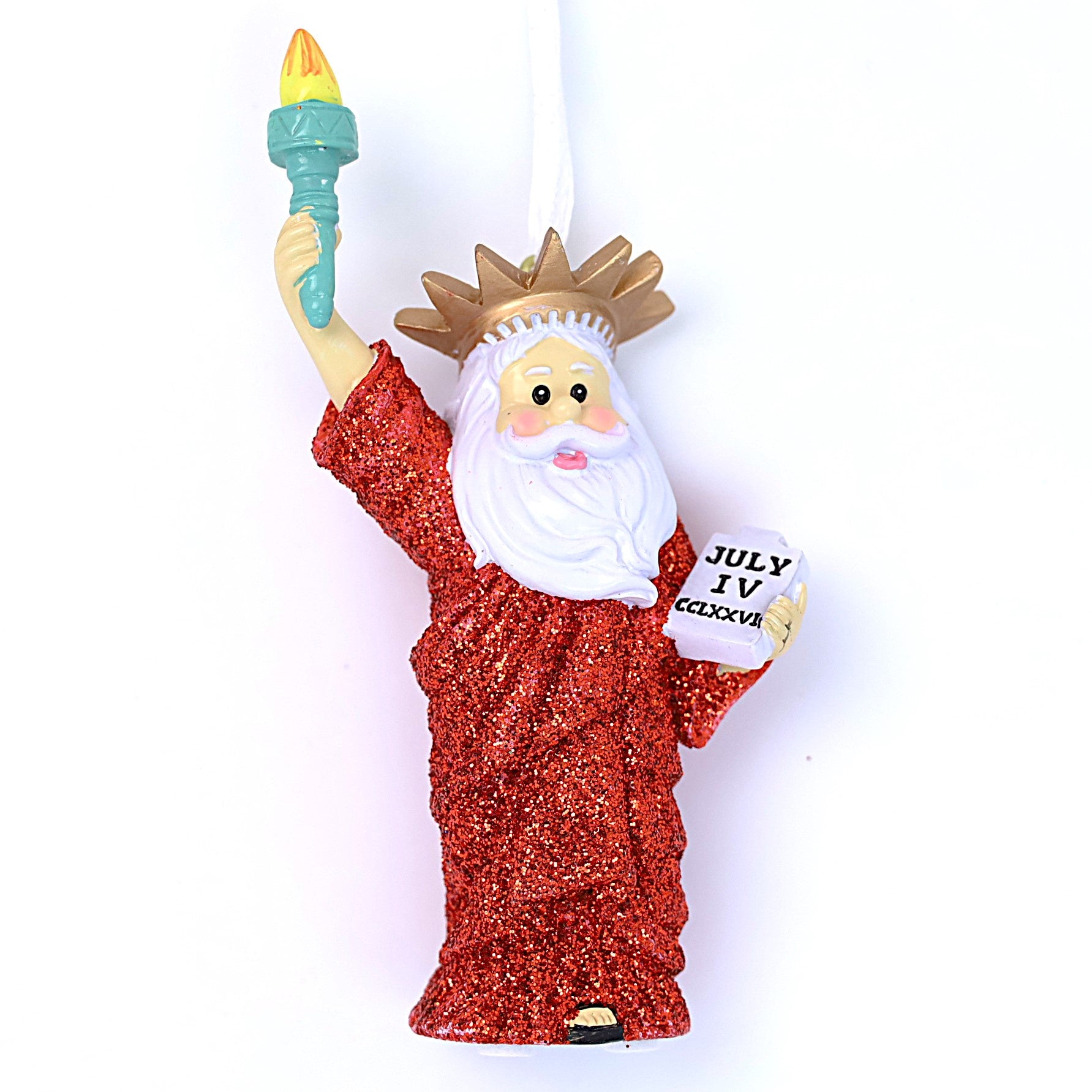 3D RED SANTA STATUE OF LIBERTY ORNAMENT – Christmas and City